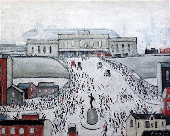 § Lawrence Stephen Lowry (1887-1976) Station Approach 17 x 20.5in.
